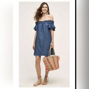 Off-Shoulder Denim Dress